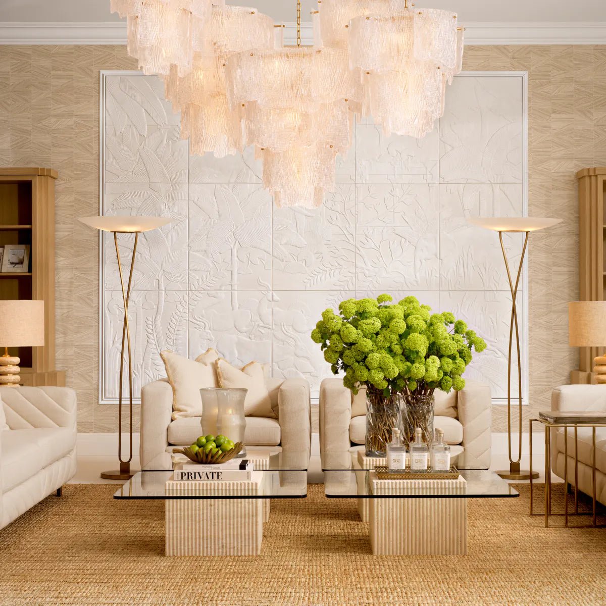 Asinara L Chandelier - Brass & Antique Glass - Eichholtz - Luxury Lighting BoutiqueCeiling LightEichholtz