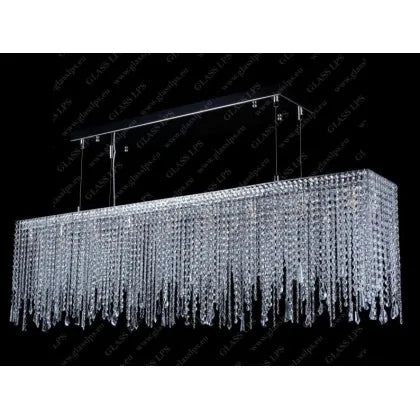 20 Light Long Crystal Chandelier (Chrome) - L17 744/20/1-A, 3, 3-K; F 2 coat, Ni - Glass LPS (Ex-Display) - Luxury Lighting Boutique