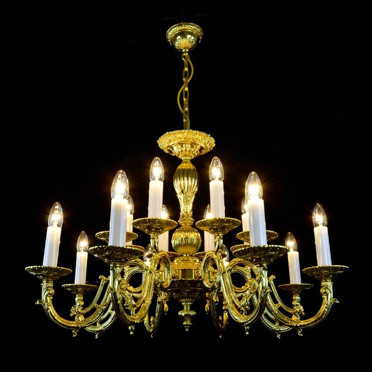 Alcora 16 Light Brass Chandelier - Wranovsky - Luxury Lighting Boutique