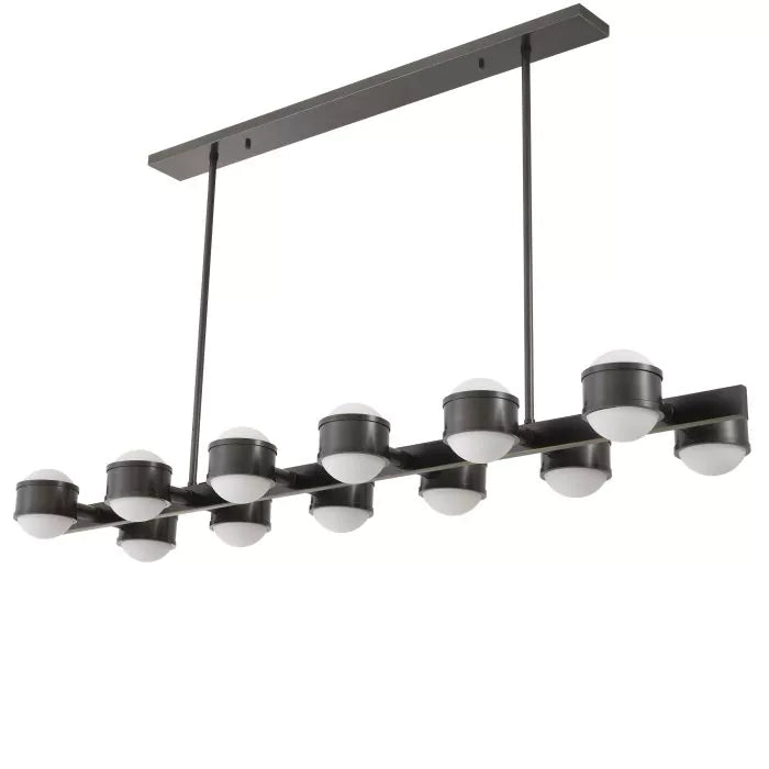 Aldo Modern Chandelier - (Bronze Highlight Finish | White Glass) - Eichholtz - Luxury Lighting Boutique