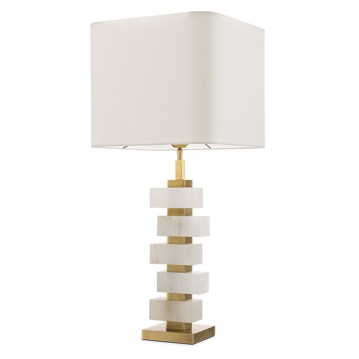 Amber Table Lamp - Alabaster & Brass - Eichholtz - Luxury Lighting BoutiqueTable LampEichholtz