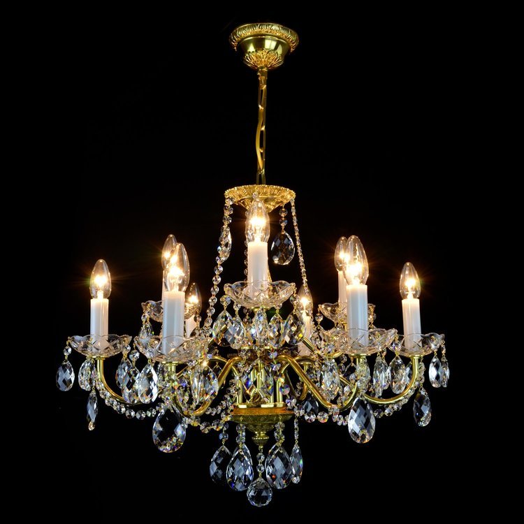Amboise 9 Light Brass Crystal Chandelier - Wranovsky - Luxury Lighting BoutiqueBrass/Metal ChandeliersWranovsky