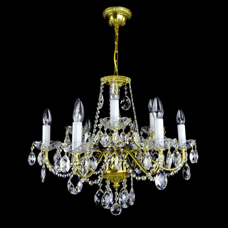 Amboise 9 Light Brass Crystal Chandelier - Wranovsky - Luxury Lighting Boutique