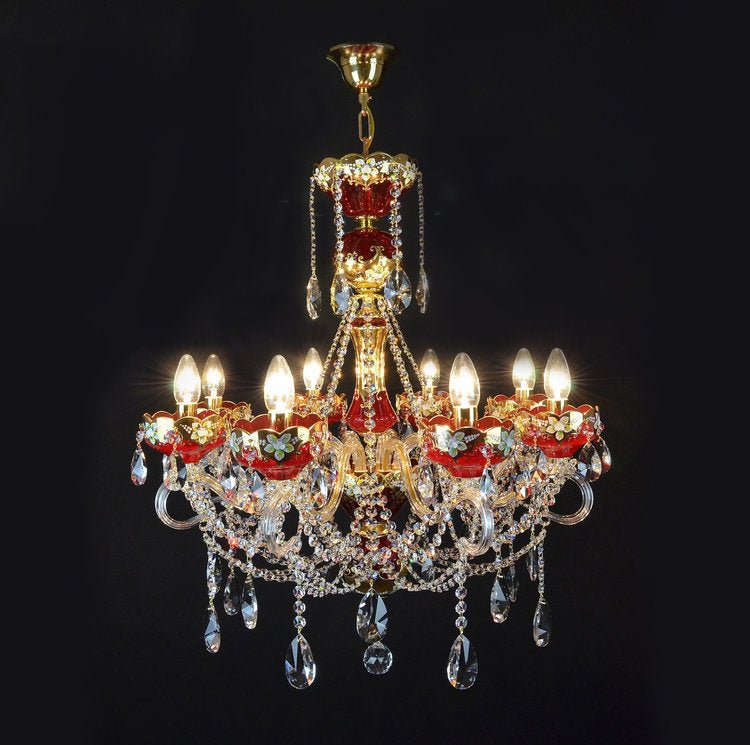 Amore 8 Crystal Glass Chandelier (Gold/Silver) - Wranovsky - Luxury Lighting BoutiqueTraditional Crystal ChandeliersWranovsky