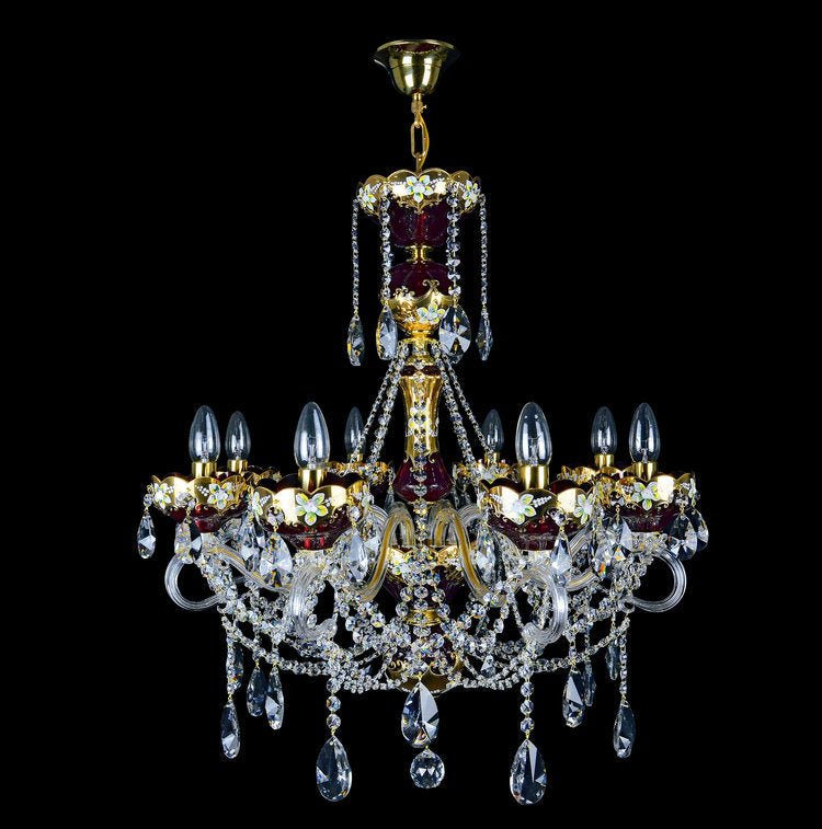 Amore 8 Crystal Glass Chandelier (Gold/Silver) - Wranovsky - Luxury Lighting BoutiqueTraditional Crystal ChandeliersWranovsky