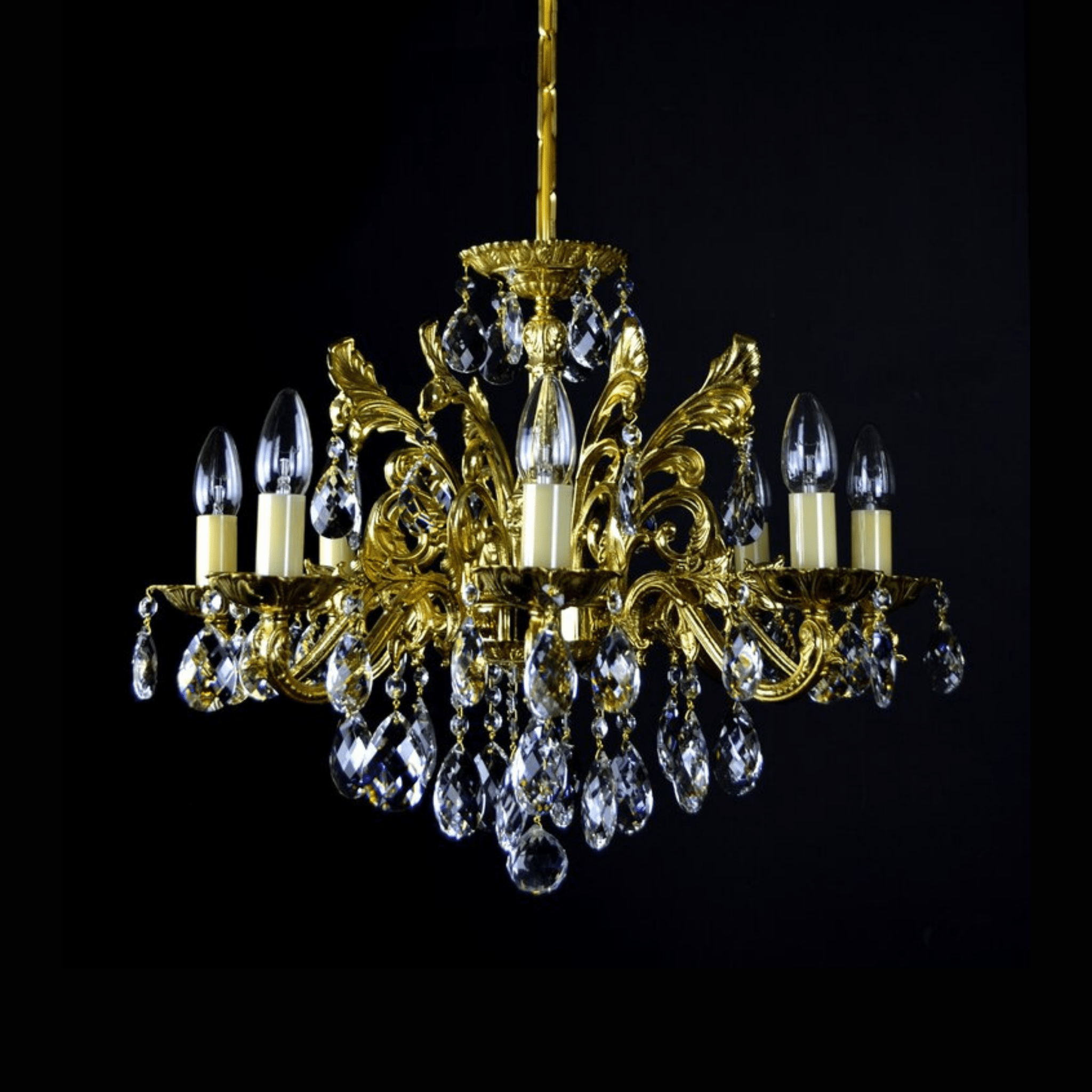 Aries 8 Crystal Glass Chandelier - Wranovsky - Luxury Lighting BoutiqueBrass/Metal ChandeliersWranovsky