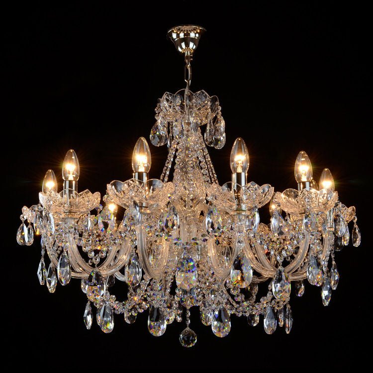Aristocratico 12 Crystal Glass Chandelier (Alpha Gold/Silver) - Wranovsky - Luxury Lighting BoutiqueTraditional Crystal ChandeliersWranovsky