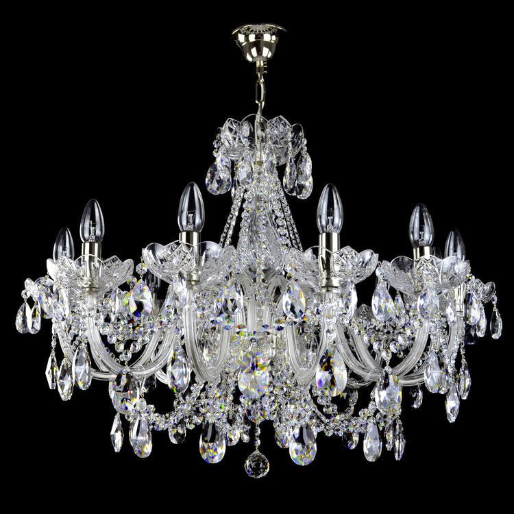 Aristocratico 12 Crystal Glass Chandelier (Alpha Gold/Silver) - Wranovsky - Luxury Lighting BoutiqueTraditional Crystal ChandeliersWranovsky
