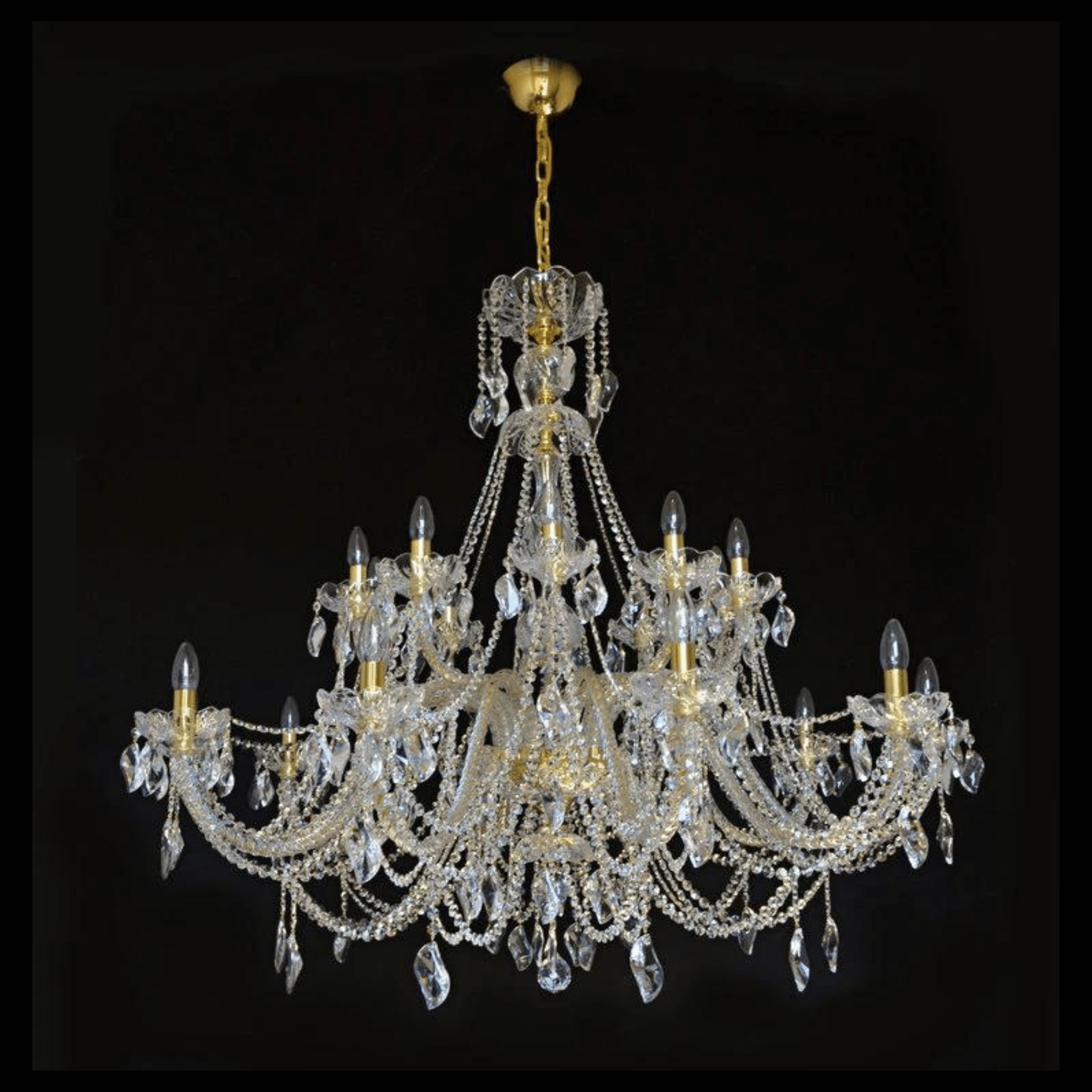 Aristocratico 20 Crystal Glass Chandelier (Gold/Silver) - Wranovsky - Luxury Lighting BoutiqueTraditional Crystal ChandeliersWranovsky