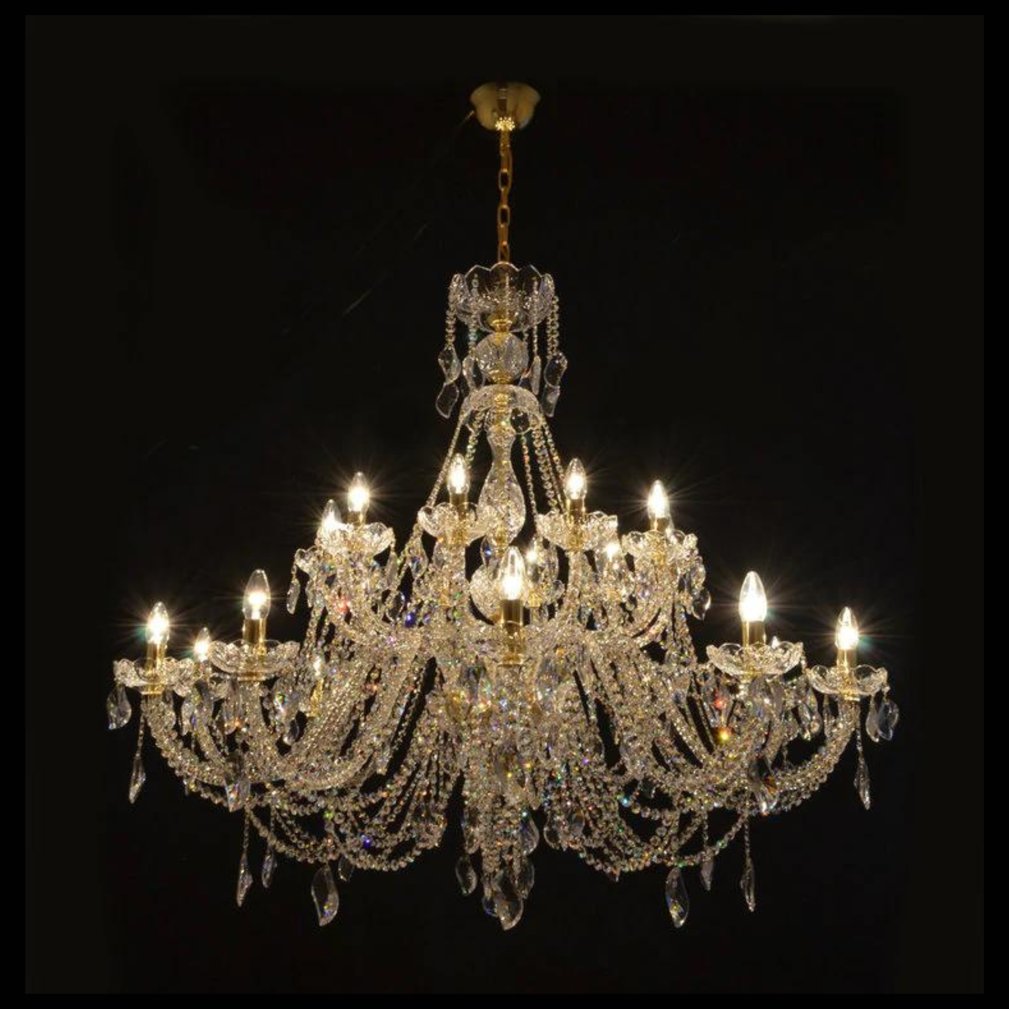 Aristocratico 20 Crystal Glass Chandelier (Gold/Silver) - Wranovsky - Luxury Lighting Boutique