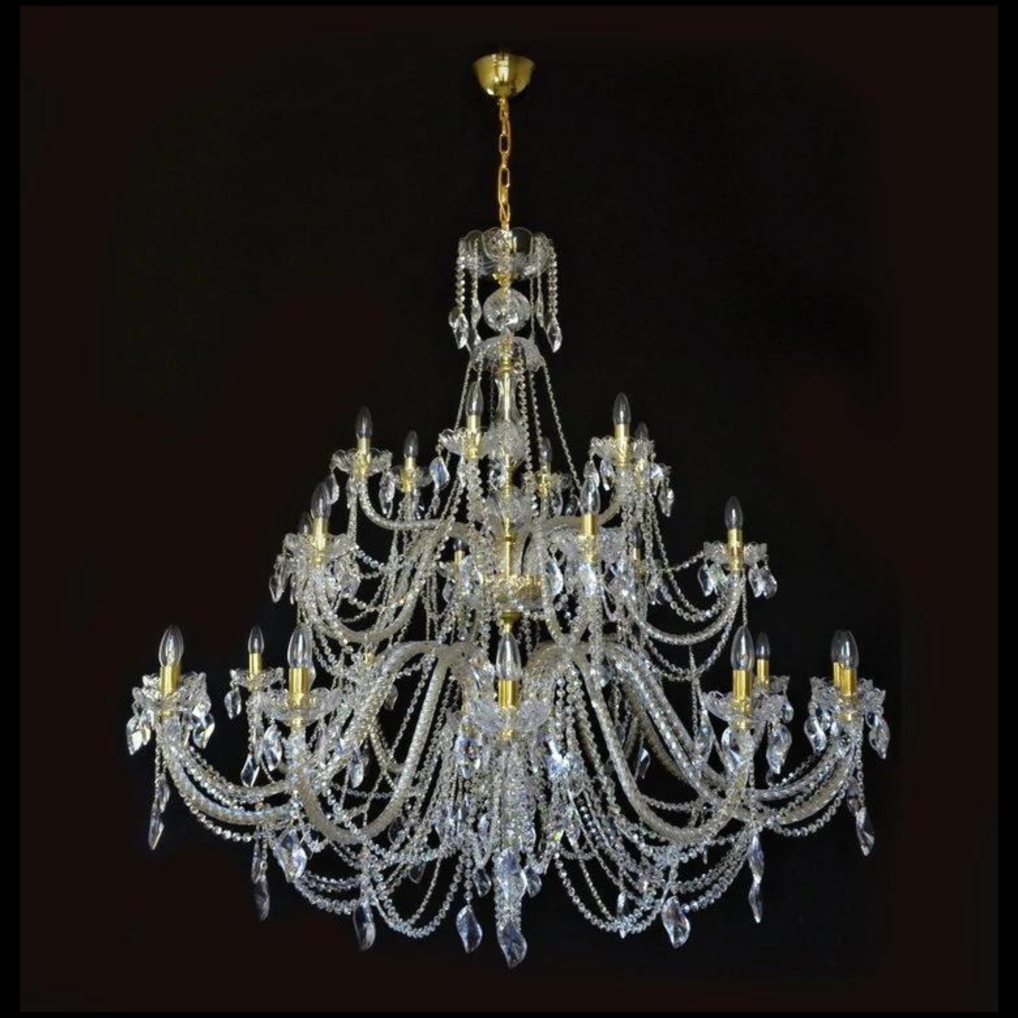 Aristocratico 24 Crystal Glass Chandelier (Gold/Silver) - Wranovsky - Luxury Lighting Boutique