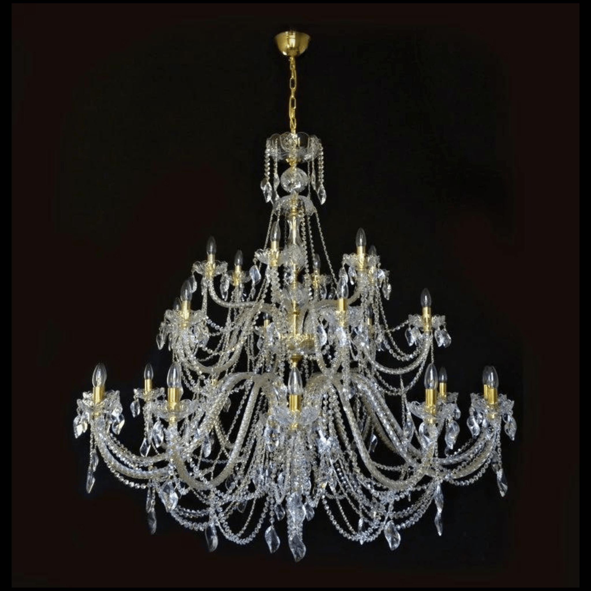 Aristocratico 24 Crystal Glass Chandelier (Gold/Silver) - Wranovsky - Luxury Lighting BoutiqueTraditional Crystal ChandeliersWranovsky