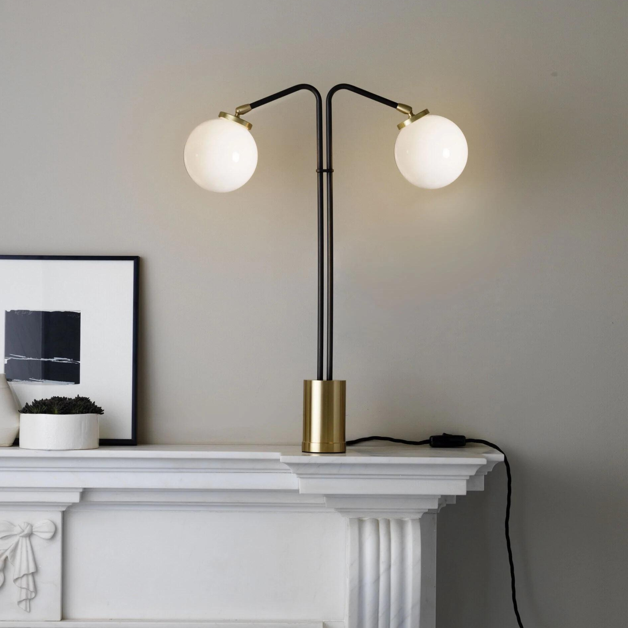 Array Twin Opal Table Lamp - CTO Lighting - Luxury Lighting Boutique