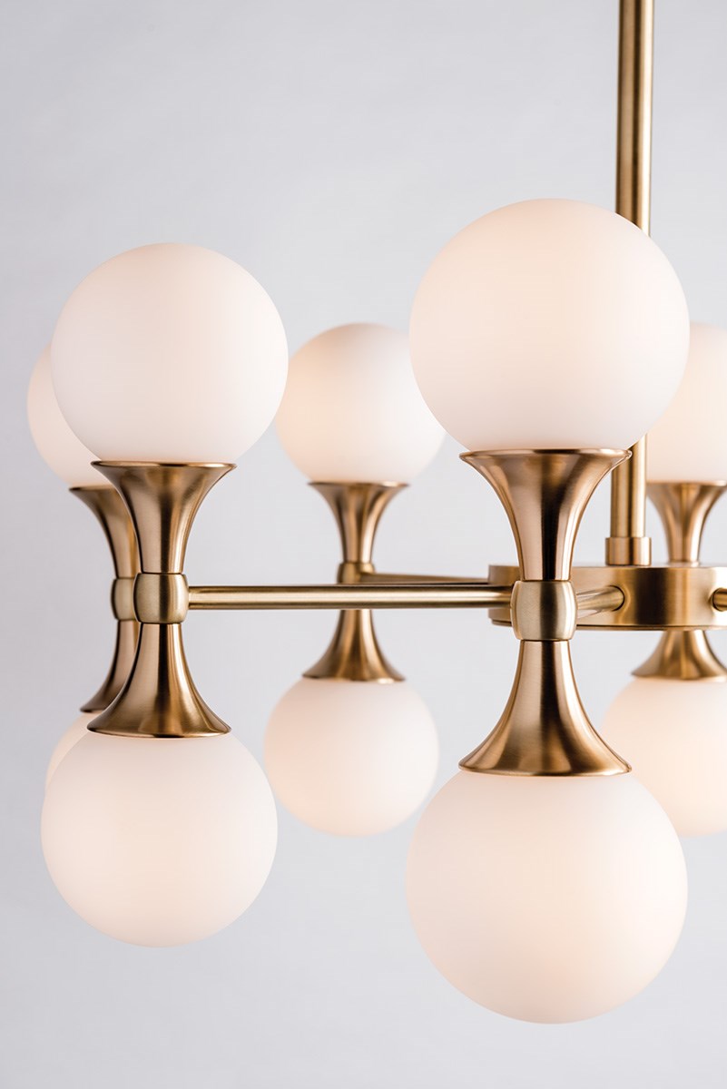 Astoria Modern Brass Chandelier - 3316-AGB-CE - Hudson Valley - Luxury Lighting Boutique
