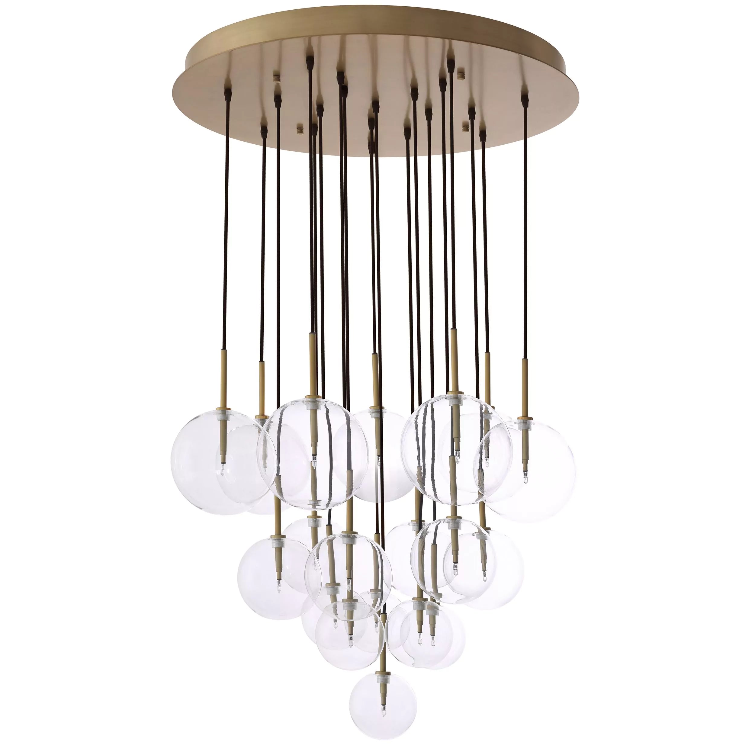 Aulani Modern Brass Chandelier - (Antique Brass Finish | Clear Glass) - Eichholtz - Luxury Lighting Boutique