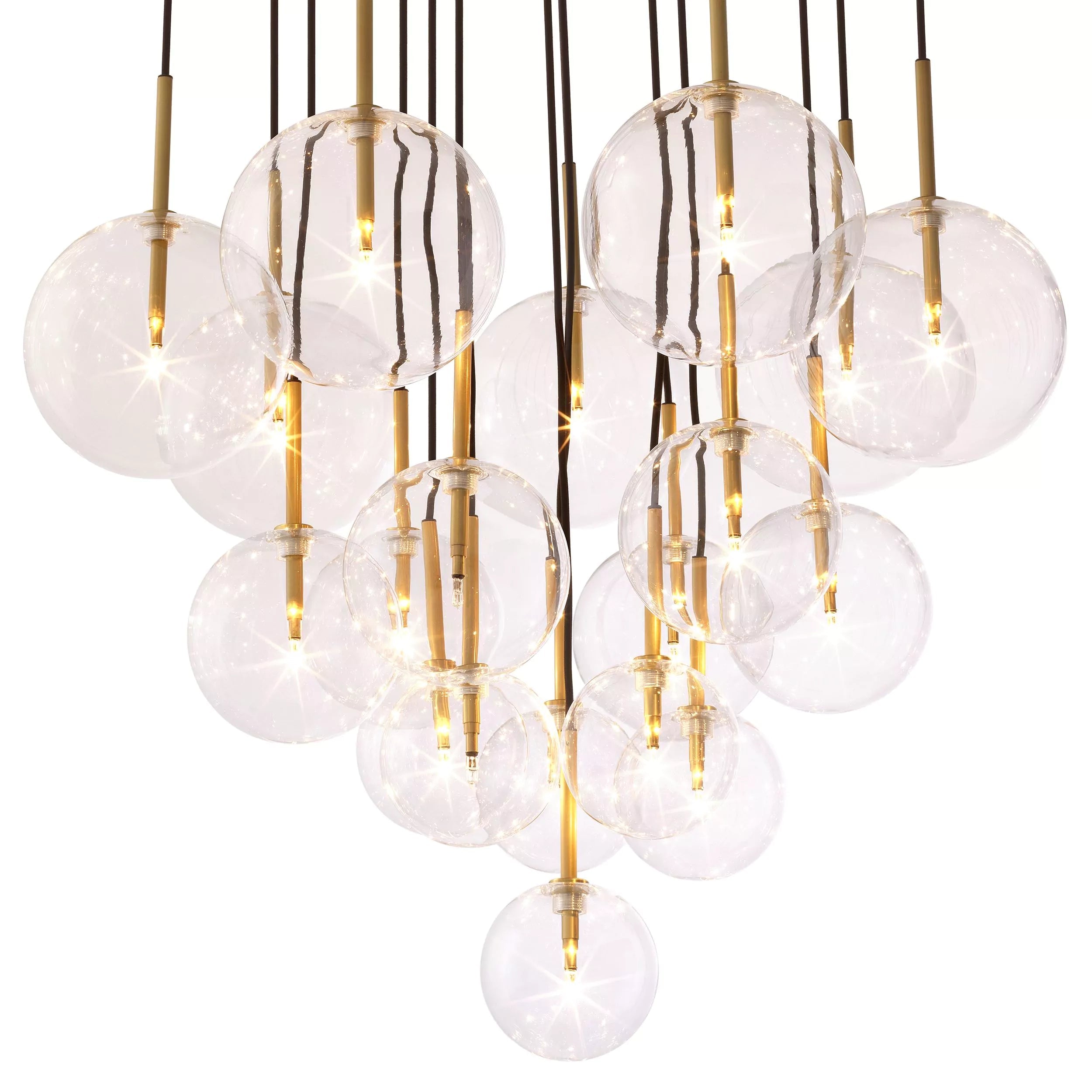 Aulani Modern Brass Chandelier - (Antique Brass Finish | Clear Glass) - Eichholtz - Luxury Lighting Boutique