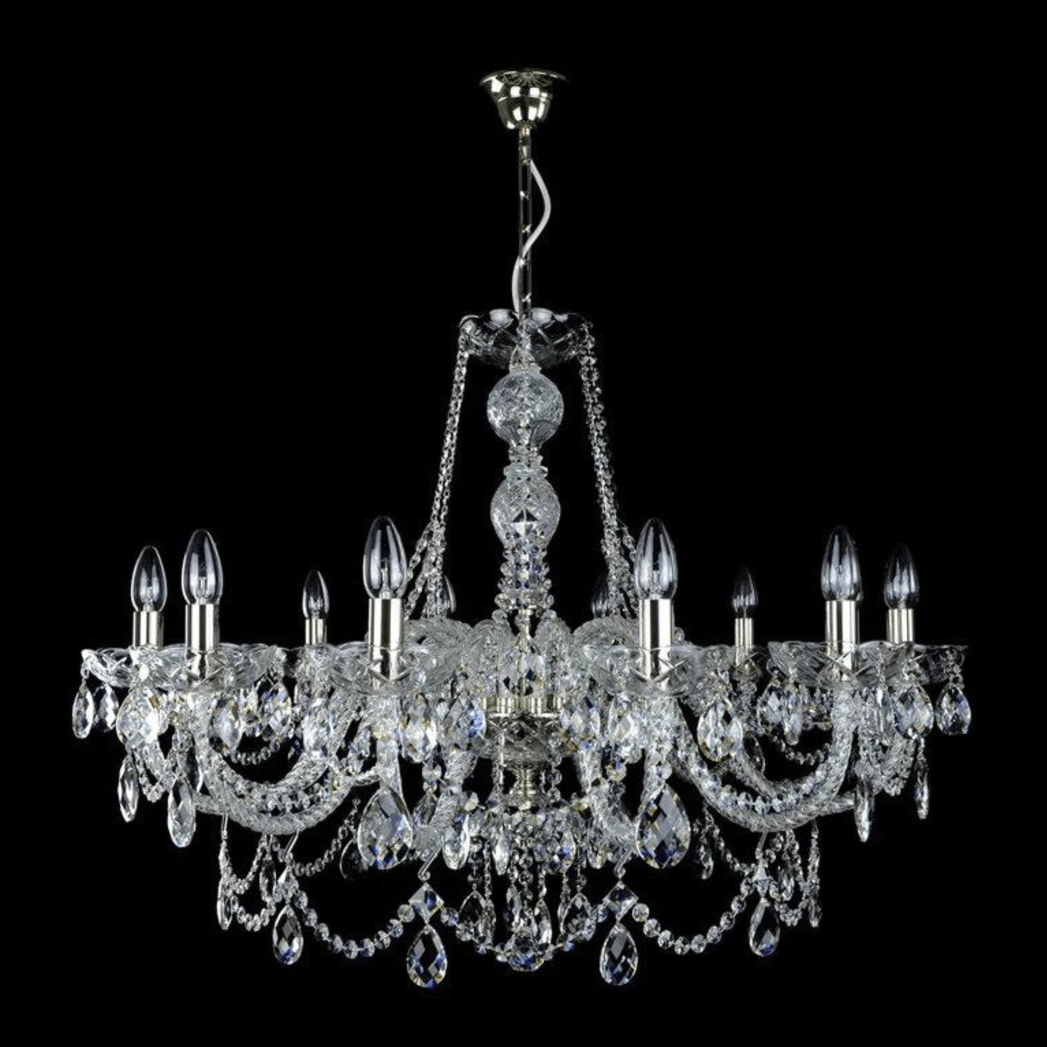 Auratu 12 Crystal Glass Chandelier (Gold/Silver) - Wranovsky - Luxury Lighting BoutiqueWranovsky