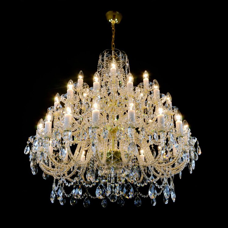 Auratu 36 Crystal Glass Chandelier (Gold/Silver) - Wranovsky - Luxury Lighting Boutique