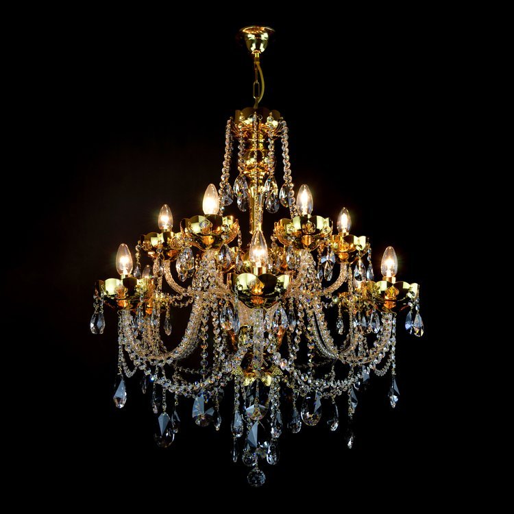 Aurum 12 Crystal Glass Chandelier (Gold/Silver) - Wranovsky - Luxury Lighting BoutiqueWranovsky