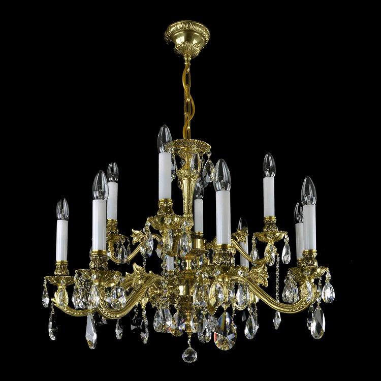Avior 12 Light Traditional Brass Crystal Chandelier - Wranovsky - Luxury Lighting Boutique