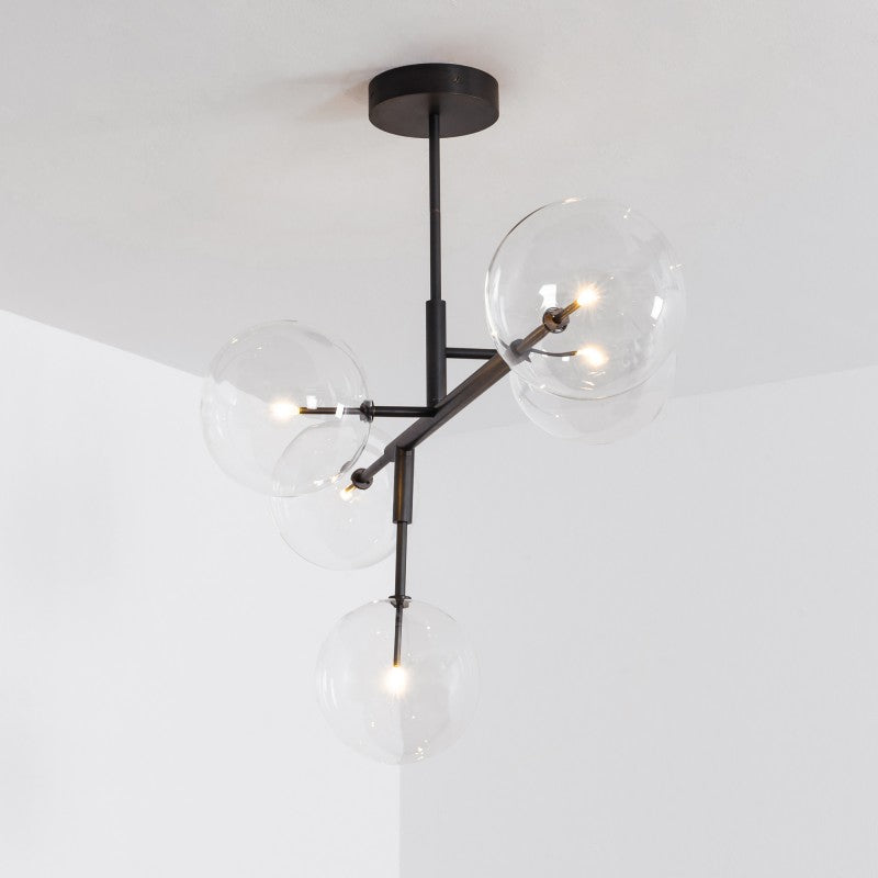 Axis 5-Light Modern Brass Chandelier - Schwung - Luxury Lighting Boutique