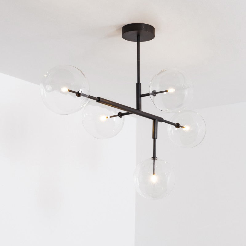 Axis 5-Light Modern Brass Chandelier - Schwung - Luxury Lighting Boutique