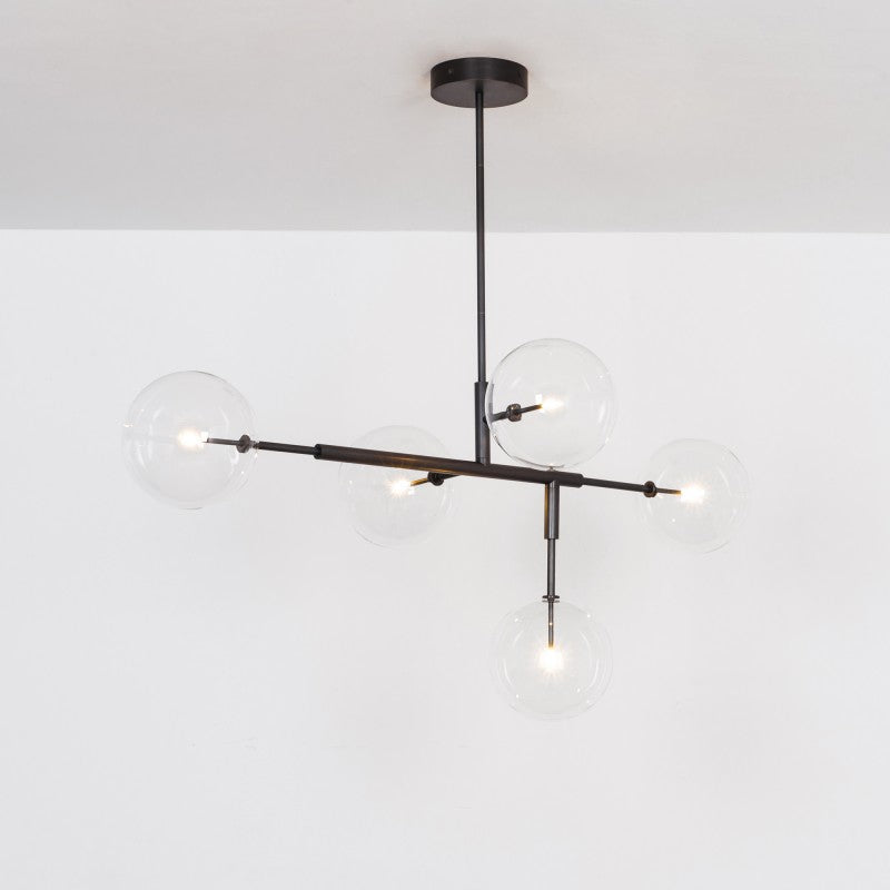 Axis 5-Light Modern Brass Chandelier - Schwung - Luxury Lighting Boutique