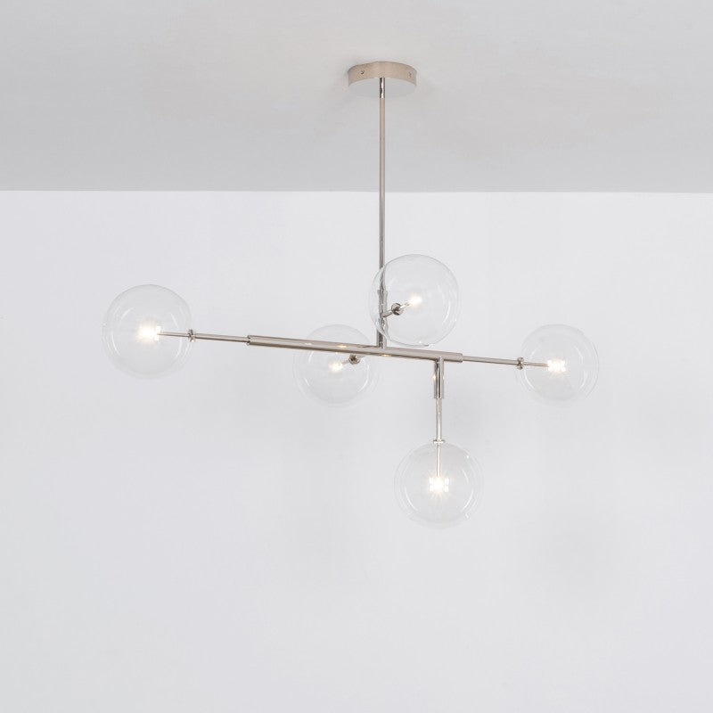 Axis 5-Light Modern Brass Chandelier - Schwung - Luxury Lighting Boutique