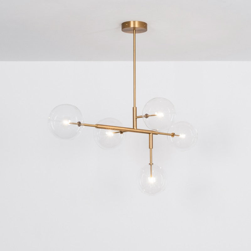 Axis 5-Light Modern Brass Chandelier - Schwung - Luxury Lighting Boutique