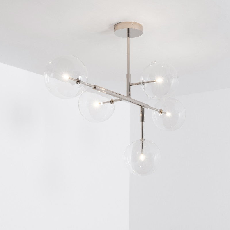 Axis 5-Light Modern Brass Chandelier - Schwung - Luxury Lighting Boutique