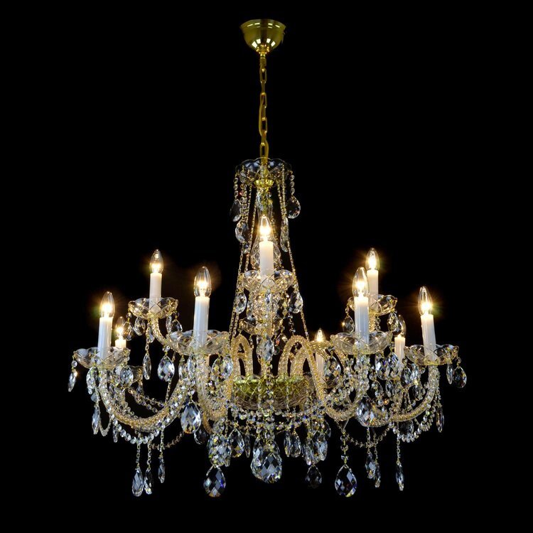 Belle 12 Crystal Chandelier (Alpha Gold & Silver) - Wranovsky - Luxury Lighting BoutiqueWranovsky