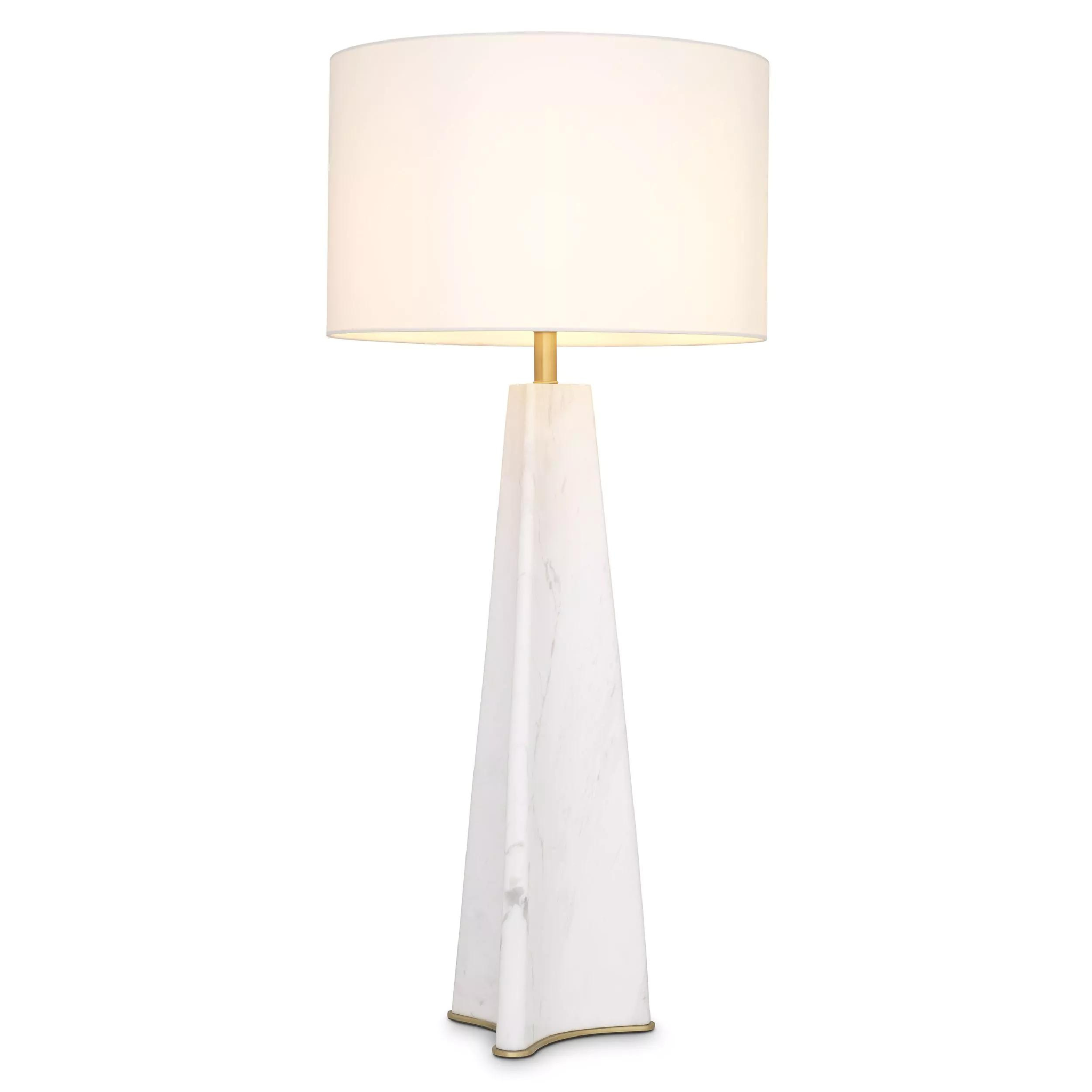 Benson Table Lamp - Travertine & Honed White Marble - Eichholtz - Luxury Lighting BoutiqueTable LampEichholtz