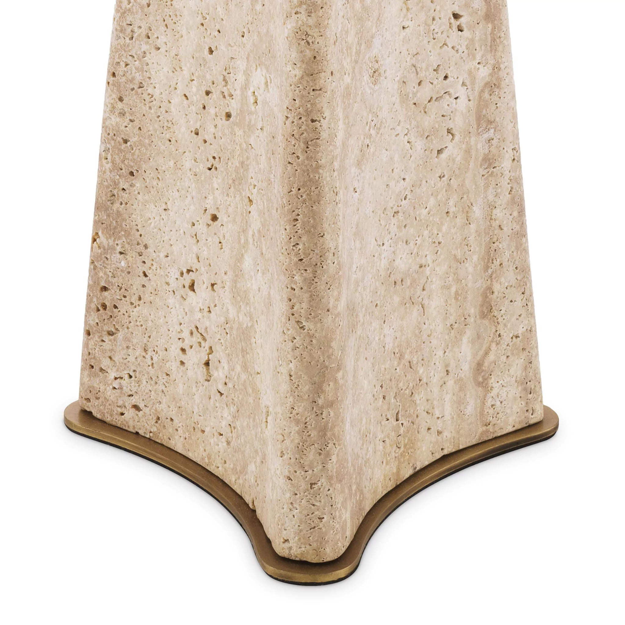 Benson (Travertine/Honed White Marble) Table Lamp - Eichholtz - Luxury Lighting Boutique