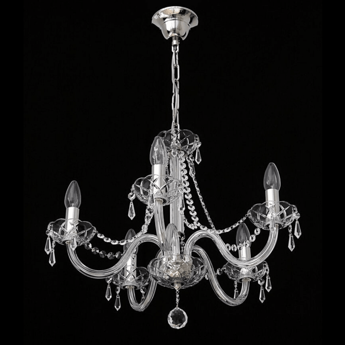 Bonton 5 Light Crystal Chandelier - Wranovsky (Ex - Display) - Luxury Lighting BoutiqueModern Crystal ChandeliersWranovsky
