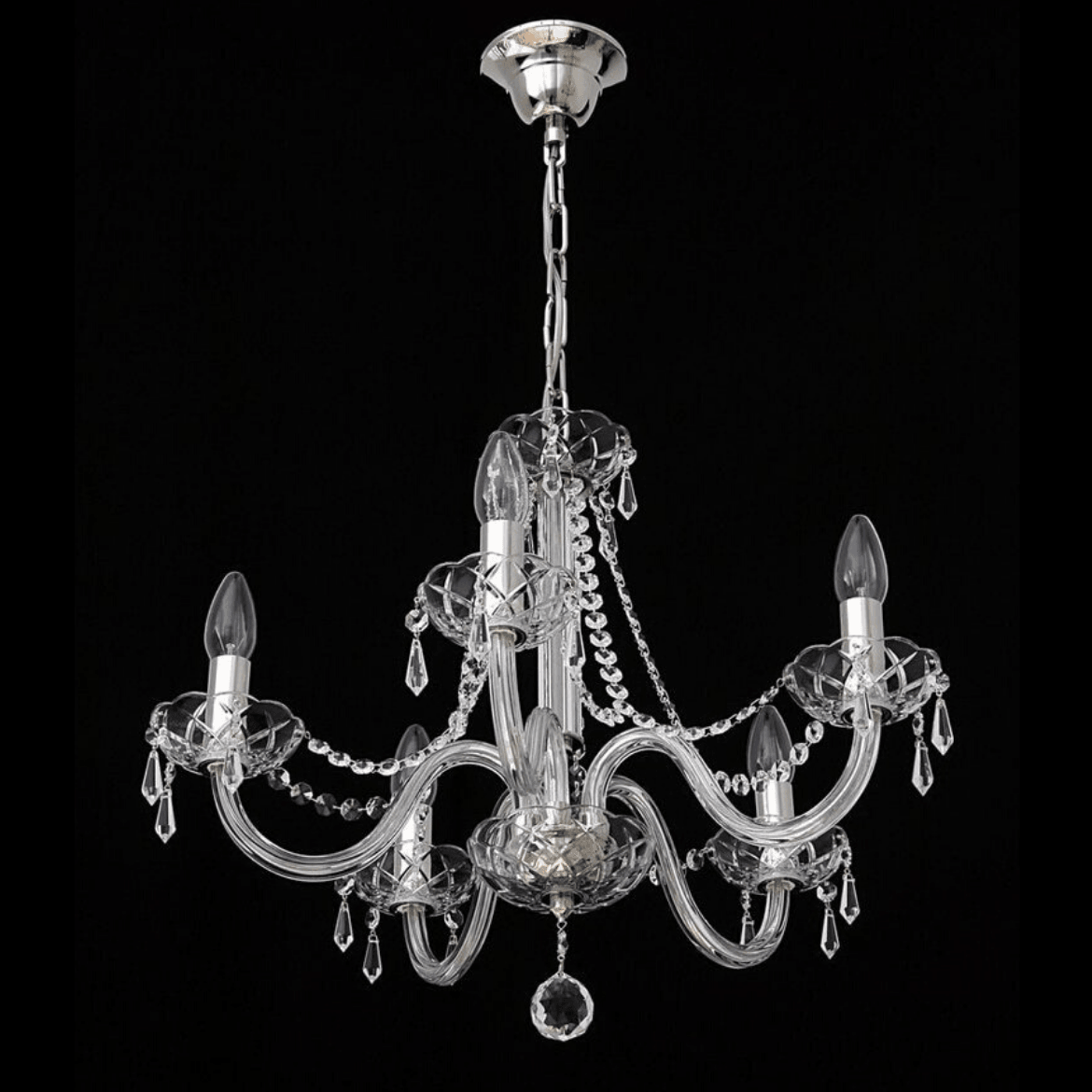 Bonton 5 Light Crystal Chandelier - Wranovsky - Luxury Lighting Boutique