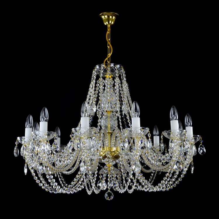 Brillante 12 Crystal Glass Chandelier (Gold/Silver) - Wranovsky - Luxury Lighting BoutiqueWranovsky