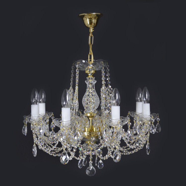 Brillante 8 Crystal Glass Chandelier (Gold/Silver) - Wranovsky - Luxury Lighting BoutiqueWranovsky