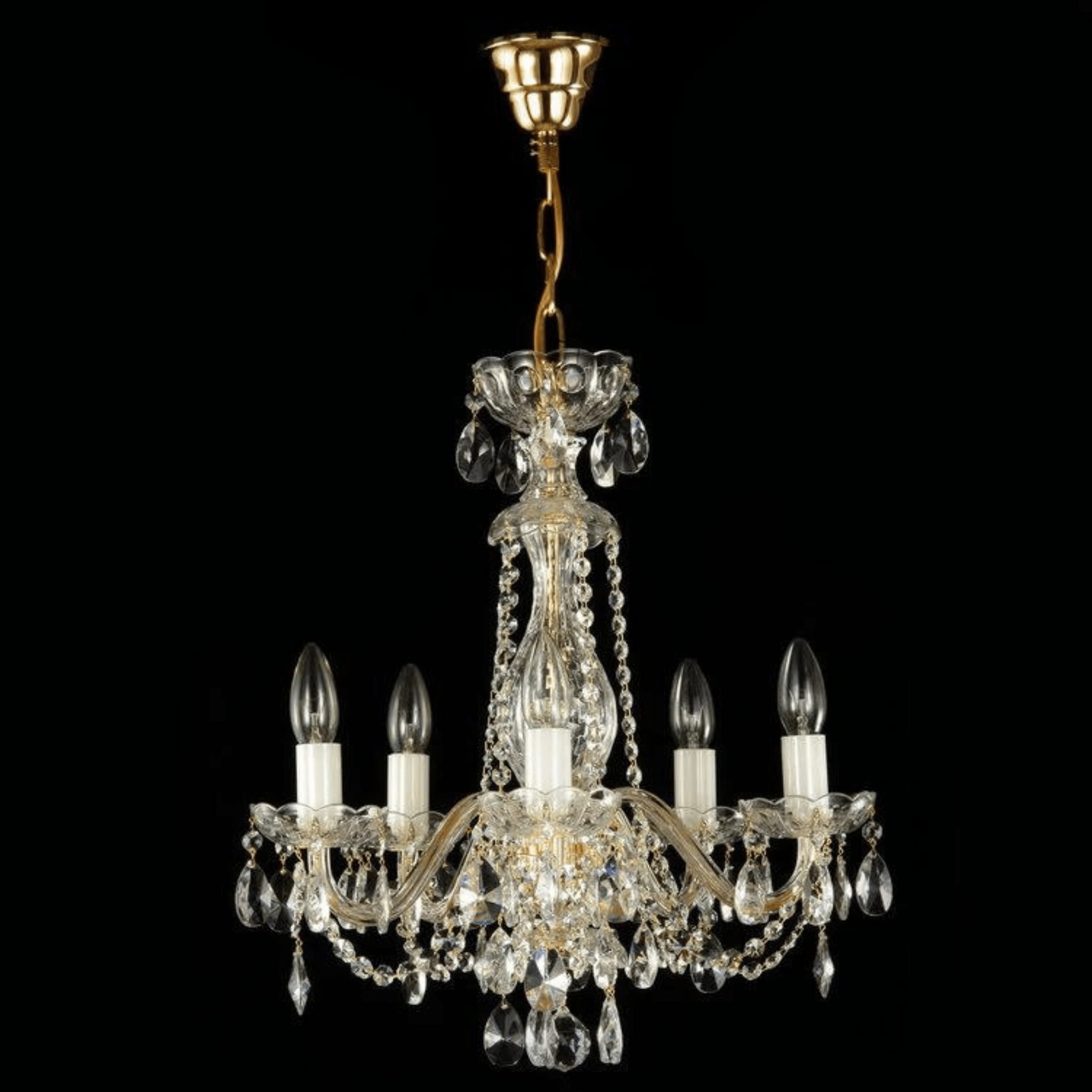 Brilliant 5 Crystal Chandelier (Gold/Silver) - Wranovsky - Luxury Lighting BoutiqueWranovsky