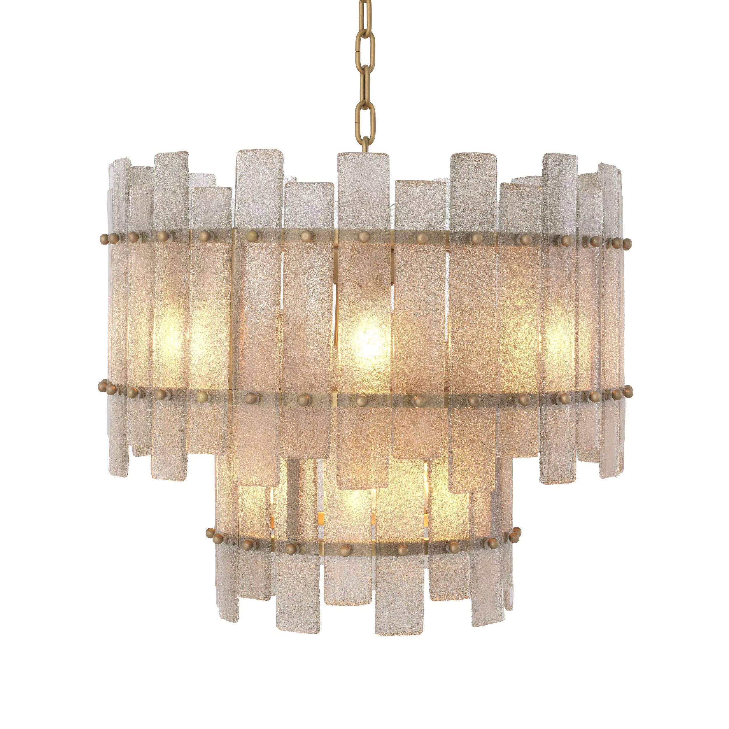 Caprera Modern Brass Chandelier - (Antique Brass Finish | Hand Blown Glass) - Eichholtz - Luxury Lighting Boutique