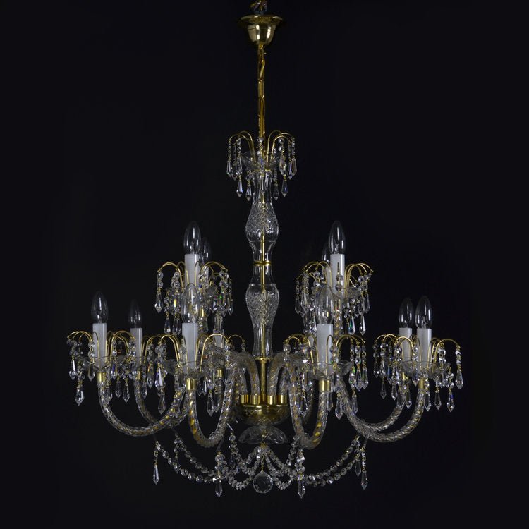 Ceremony 12 Crystal Glass Chandelier (Gold & Silver) - Wranovsky - Luxury Lighting BoutiqueWranovsky