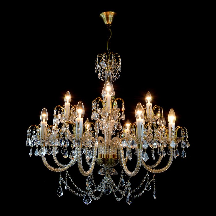 Ceremony 12 Crystal Glass Chandelier (Gold & Silver) - Wranovsky - Luxury Lighting Boutique