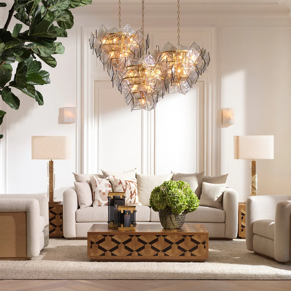 "Chandelier Biltmore by Eichholtz, luxurious and elegant lighting"