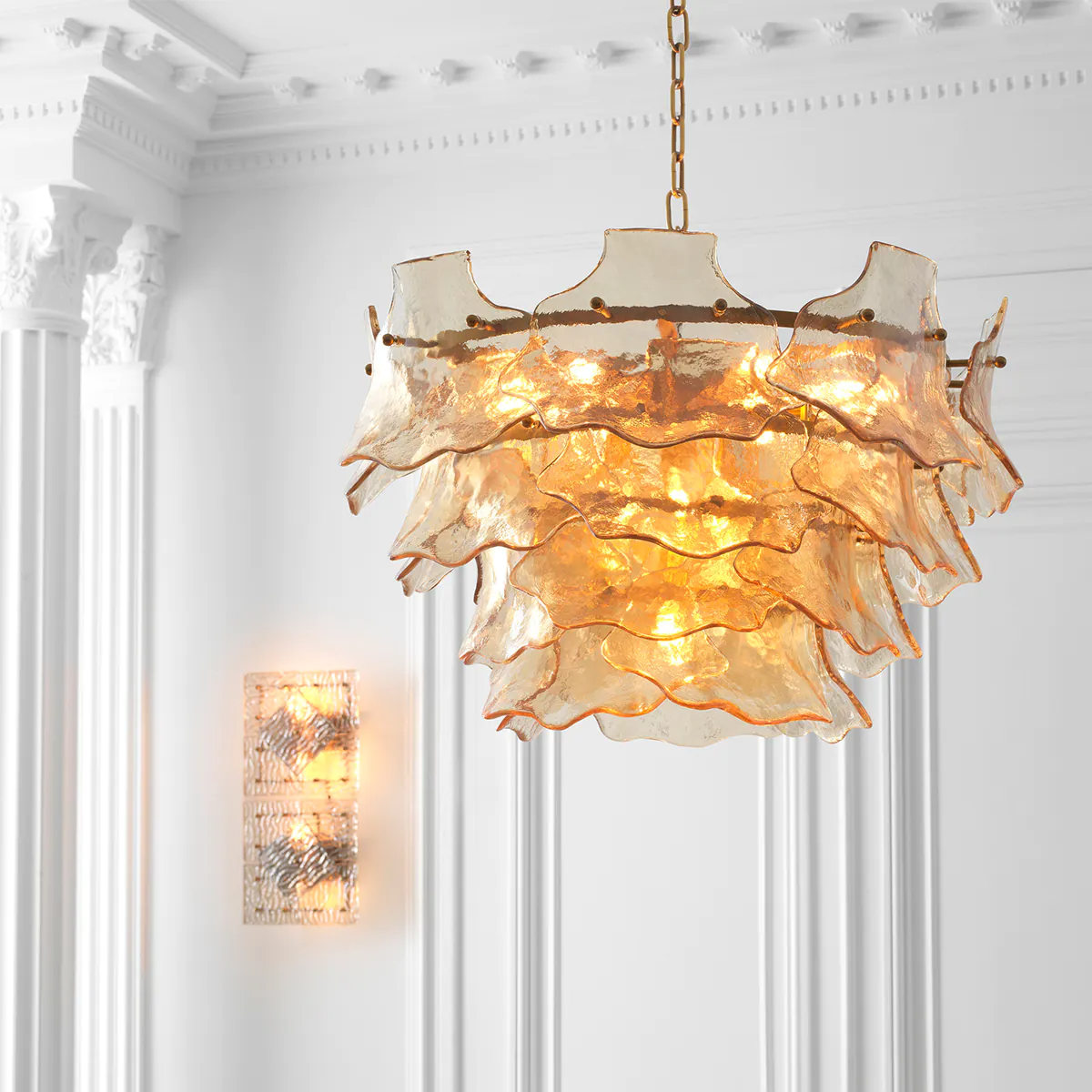 "Chandelier Clarendon by Eichholtz, elegant and luxurious lighting fixture"
