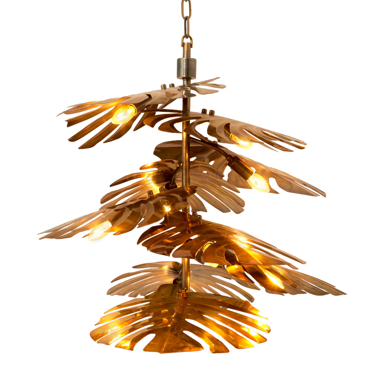 "Chandelier Tropique by Eichholtz, exotic and luxurious lighting fixture"