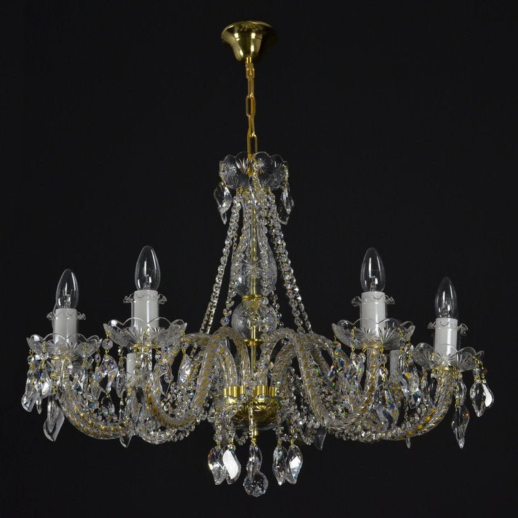 Charm 10 Crystal Glass Chandelier (Gold/Silver) - Wranovsky - Luxury Lighting BoutiqueTraditional Crystal ChandeliersWranovsky