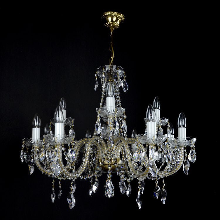 Charm 12 Crystal Glass Chandelier (Gold/Silver) - Wranovsky - Luxury Lighting BoutiqueTraditional Crystal ChandeliersWranovsky
