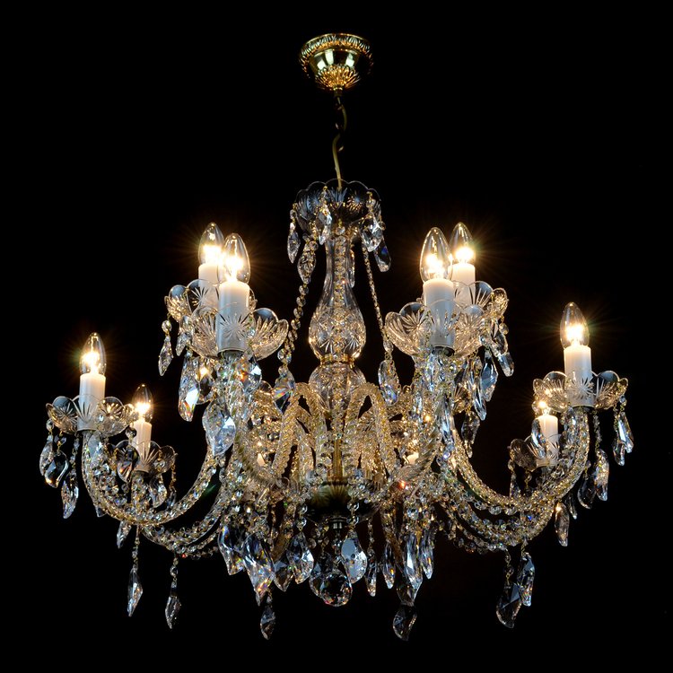 Charm 12 Crystal Glass Chandelier (Gold/Silver) - Wranovsky - Luxury Lighting Boutique