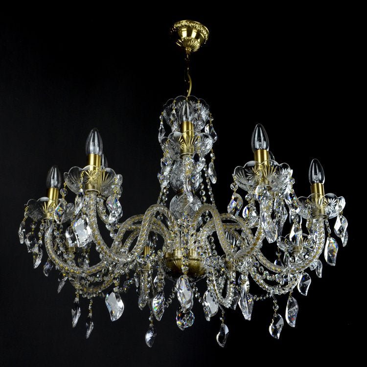 Charm 12 Crystal Glass Chandelier (Gold/Silver) - Wranovsky - Luxury Lighting BoutiqueTraditional Crystal ChandeliersWranovsky