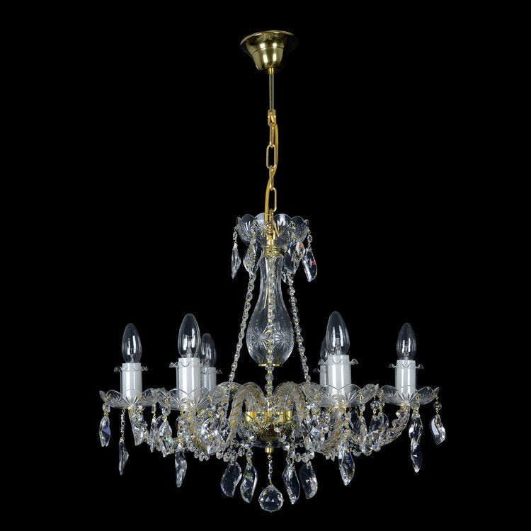 Charm 6 Crystal Glass Chandelier (Gold/Silver) - Wranovsky - Luxury Lighting BoutiqueTraditional Crystal ChandeliersWranovsky