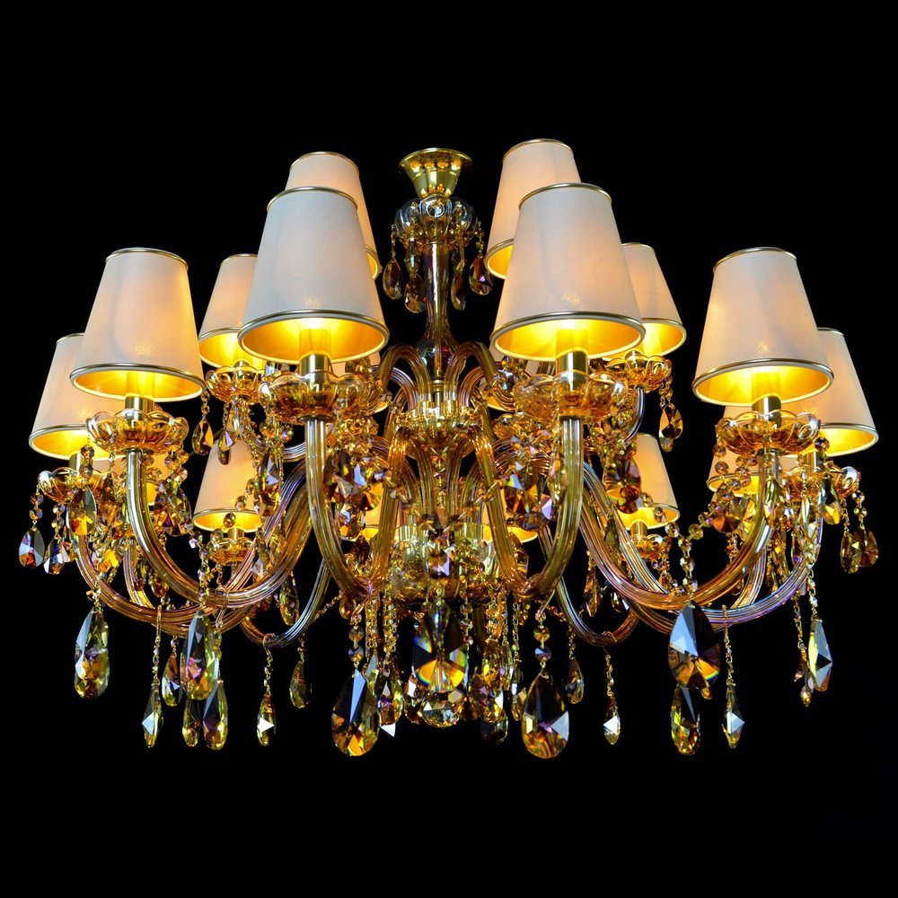 Clarit 18 Light Crystal Chandelier w/ Lampshades - Wranovsky - Luxury Lighting BoutiqueTraditional Crystal ChandeliersWranovsky